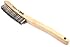 Forney 70521 Wire Scratch Brush, Stainless Steel with Curved Wood Handle, 13-3/4-Inch-by-.013-Inch