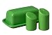Waechtersbach Butterdish and Salt & Pepper Set, Green Apple