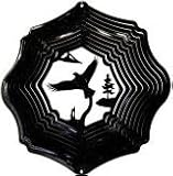 Stainless Steel Eagle 3D - 12 Inch Wind Spinner, Black