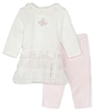 Little Me Long Sleeve Dream Dress With Legging, Ivory, 3 Months