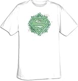 Superman ORNATE SHIELD Adult White Superhero T-shirt Tee Shirt