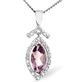 9ct Diamond & Amethyst Pendant .