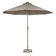 Sunergy 50140731 9' Solar Powered Patio Umbrella w/ 16 LED Lights Taupe