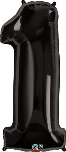 Qualatex Black Giant Number 1/One Foil Balloon 34"