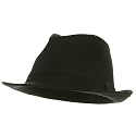 Cotton Solid Fedora Hat-Black