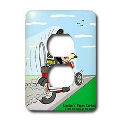 Londons Times Religion Heaven Hell Cartoons - Hells Angles - Light Switch Covers - 2 plug outlet... by 3dRose LLC
