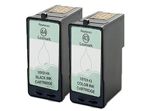 Remanufactured Lexmark No 44XL (18Y0144 - 44 XL) and 43XL (18Y0143 - 43 XL) Black and Color Printer Ink Cartridge 2-Pack Combo Set On Sale