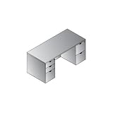 Double Ped Desk 66 x 30 Consists of KEN-02, 65, 74-Office Star KENTYP3-Kenwood Series by OfficeFurnitureStyle.com