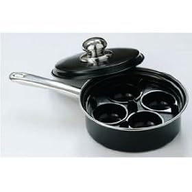 BLACK NON-STICK 4-CUP EGG POACHER