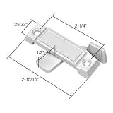 White Sliding Window Lock 2-1/4 Screw Holes 1/2 in Latch Projection