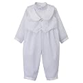 Newborn Boys' Christening Suit with Box-Stitch Vest - White