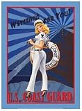 US Coast Guard Girl Metal Sign