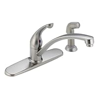 Delta Faucet 440-SSWF Classic Single-Handle Kitchen Faucet with Spray, Stainless