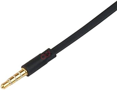 Adine 3.5 MM Extension Cord Audio Cable for Earphone Headset / Apple Ipod/ Iphone / Ipad / Samsung / Mac / Macbook / Computer / Car Aduio, Noodle Style Design (Full Black)