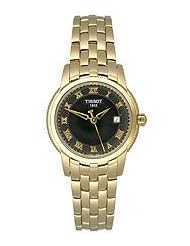 Tissot T-Classic Womens T-Classic Quartz Gold Tone Stainless Steel Black Dial Link Bracelet T0312103305300