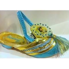 Disney Princess Jasmine From Aladdin, Dress up Pretend Play Halloween Costume Accessory Slippers Shoes Girls Shoe Size 7/8 