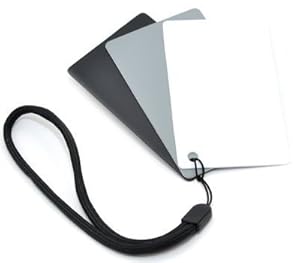 Kaavie 3 in 1 Pocket-Sized Reference Color & White Balance Grey Card Set With Quick-Release Neck Strap for Digital Photography