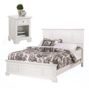 Home Styles Naples Queen Bed & Night Stand White Finish