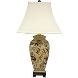Autumn Birds and Flowers Vase Lamp