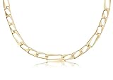 14K Solid Yellow Gold Flat, Light Weight, Figaro Link Chain / Necklace 7mm Wide 30