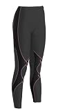 CW-X Women's Insulator Expert Tights, Black/Pink Stitch, Small