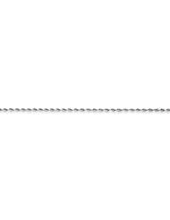 14k White Gold 10in 1.5mm Handmade D/C Rope Anklet. Metal Wt- 2.28g