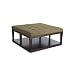 Williams-Sonoma Home Charleston Tufted Ottoman, Faux Suede, Grey, Antique Brass