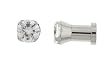 Stainless Steel Screw on Plug with Clear CZ - 2G - Sold as a Pair