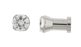 Stainless Steel Screw on Plug with Clear CZ - 9/16'' - Sold as a Pair