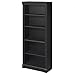Pemberly Row 5-Shelf Bookcase in Antique Black