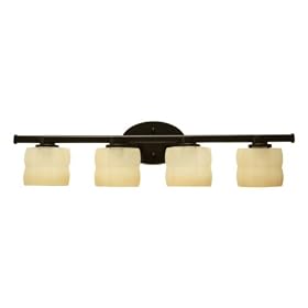 Atlantis - 4 Light Bathroom Vanity Lighting Fixture - Deep Oil Rubbed Bronze - Teastone... by Artcraft