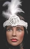 LOT de 2:Bandeau charleston pailleté argent avec plumes 8348653914 Accessoires bijoux, coiffes, diadèmes, parures, serres tête, oreilles