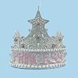 2.5" Silver and Pink "Princess" Crown Christmas Ornament