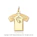 14k Yellow Gold Fine Arizona Cardinals T-Shirt Pendant