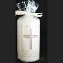 Grey Cross Candles. Can be personalised with up to 40 characters/letters