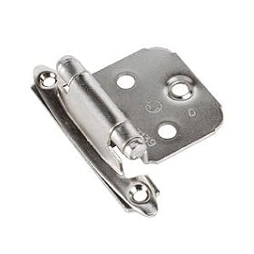 Amerock CM7139-14 Decorative Hinge Hinge, Self-Closing, Face Mount, Overlay Variable, Nickel