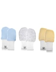 Baby Product: Newborn Baby Mittens - No Scratch Mittens 3 Pack, Cotton Baby Mitten, Blue, Grey and Yellow - crummy bunny