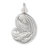 Sterling Silver Virgin Mary with Baby Jesus Charm