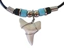 Hawaiian Blue Bead Shark Tooth Necklace