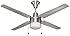 Litex E-UB48BC4C1 Urbana 48-Inch Ceiling Fan with Four Brushed Chrome Blades and Single Light Kit with frosted Glass