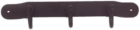 Black Wrought Iron Three Hook Bracket - 12 x 1.5 inch