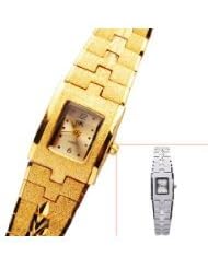 Elegant Graceful Stainless Steel Quartz Movement Womens Girls Wrist Watch - Silvery/Golden Band - JUST ARRIVE...
