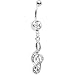 Crystalline Gem Music Note Belly Ring