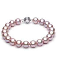 14KT White Gold Beautiful 8.0-8.5mm Round Lavender Freshwater Pearls make up this Stunning Bracelet.