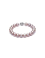 14KT Yellow Gold Beautiful 8.0-8.5mm Round Lavender Freshwater Pearls make up this Stunning Bracelet.