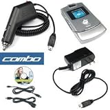 Bargaincell- MOTOROLA RAZR V3 V3c V3m V3i V3e Accessory Bundle - OEM Motorola Mobile Phone Tools 4.0 CD + USB Data Cable + Car Cigarette Lighter Charger + Home Travel Charger + Crystal Clear Snap-on Cover case