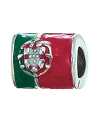 Sterling Silver Portugal Enamel Flag Zable Bead Charm BZ982