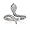 Sterling Silver Rhodium Plated CZ Snake Ring - Size 7