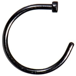 18 Gauge 3/8" Black Anodized Titanium Nose Hoop