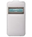 MELKCO Ledertasche / Flip Case / Auflklappbar f&uuml;r Apple iPhone 4 und 4S - HD Wei&szlig; mit Sichtfenster